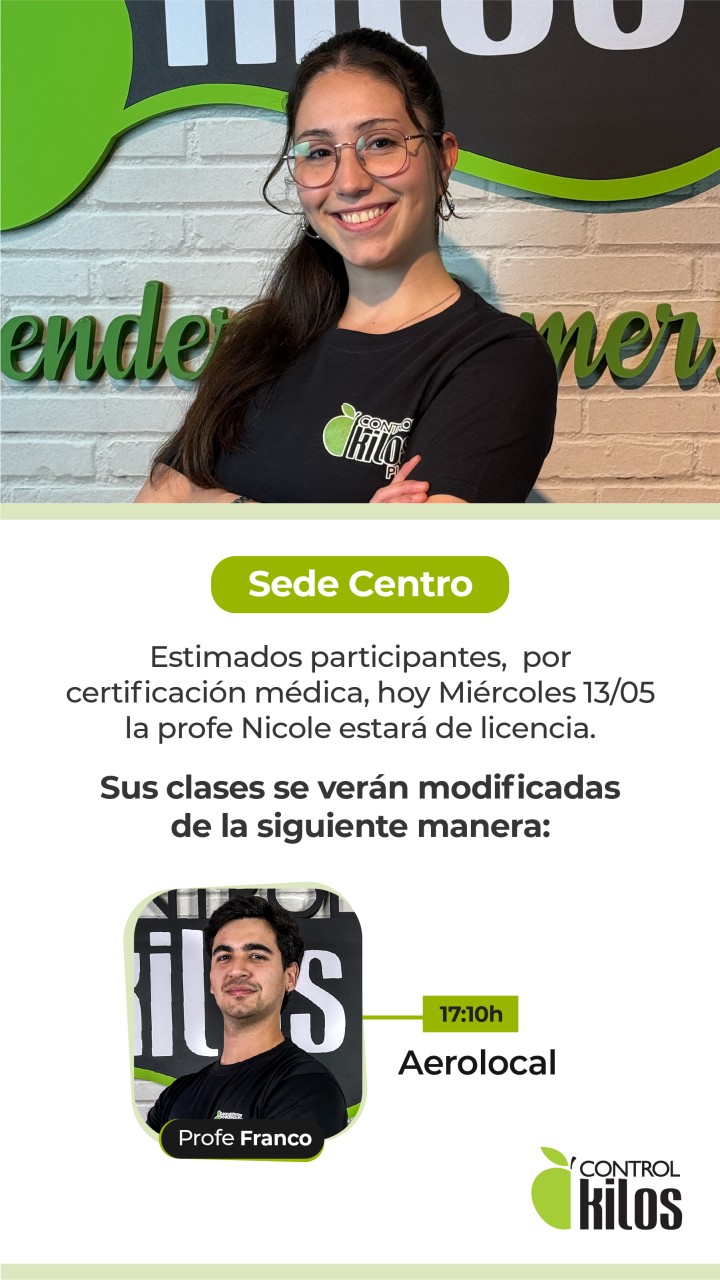 Aviso Centro Nicole miercoles 13